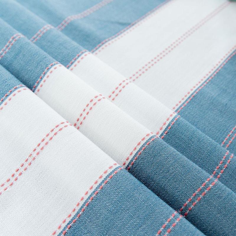 Home Striped Linens Cotton Tablecloth Tassel Protection Table Dinner Party Embroidered Banquet Cover Decorations Cloth