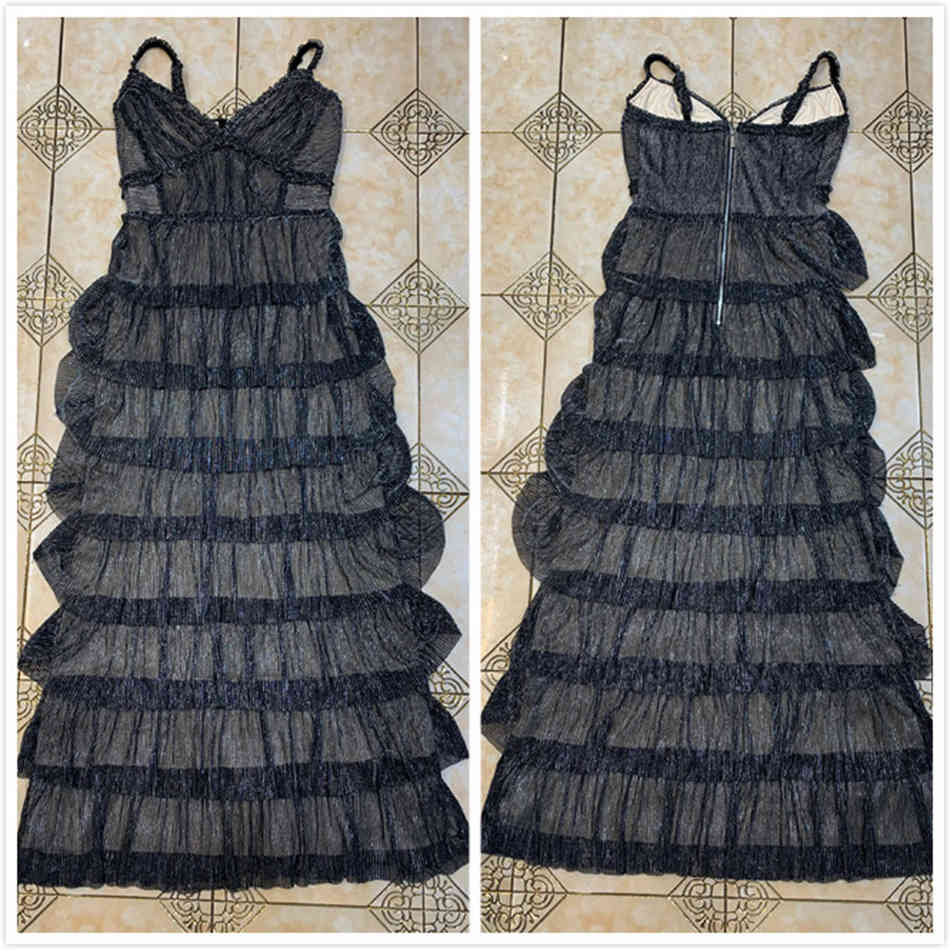 Free Women Black Ball Gown Long Dress Sexy Spaghetti Strap V-neck Bodycon Halter A-line Club Party 210524