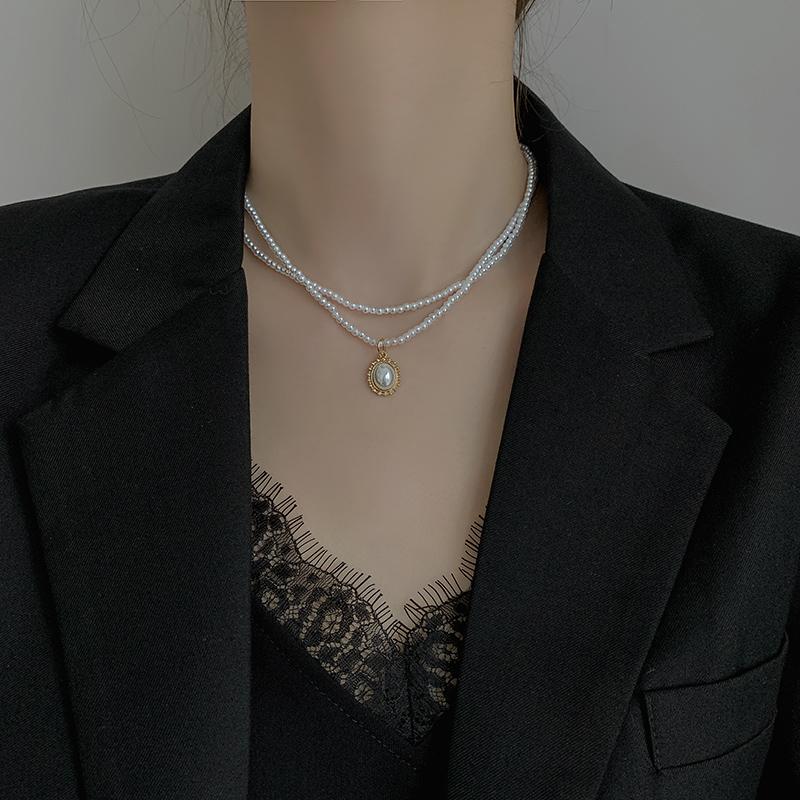 Pendant Necklaces Double-Layer Pearl Chain Necklace 2021 Women's High-Grade Light Luxury Minority Exquisite Clavicle Cold Style
Pendant Necklaces Double-Layer Pearl Chain Necklace 2021 Women's High-Grade Light Luxury Minority Exquisite Clavicle Cold Style