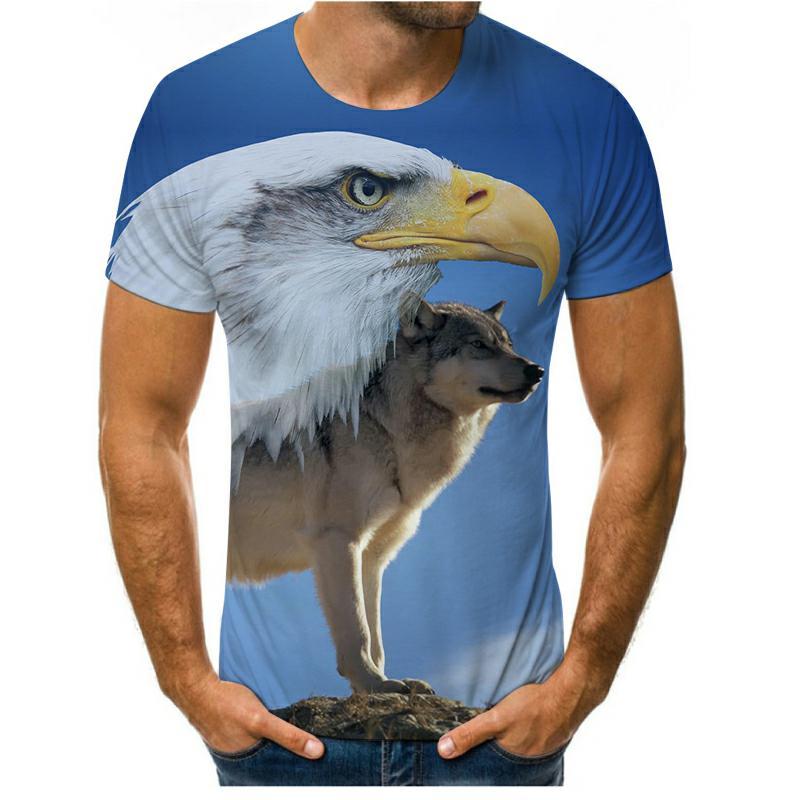 Men's T-Shirts Summer Funny 3D Eagle And Wolf T Shirt, Hipster Short-Sleeved Shirt Snow, F169
Men's T-Shirts Summer Funny 3D Eagle And Wolf T Shirt, Hipster Short-Sleeved Shirt Snow, F169