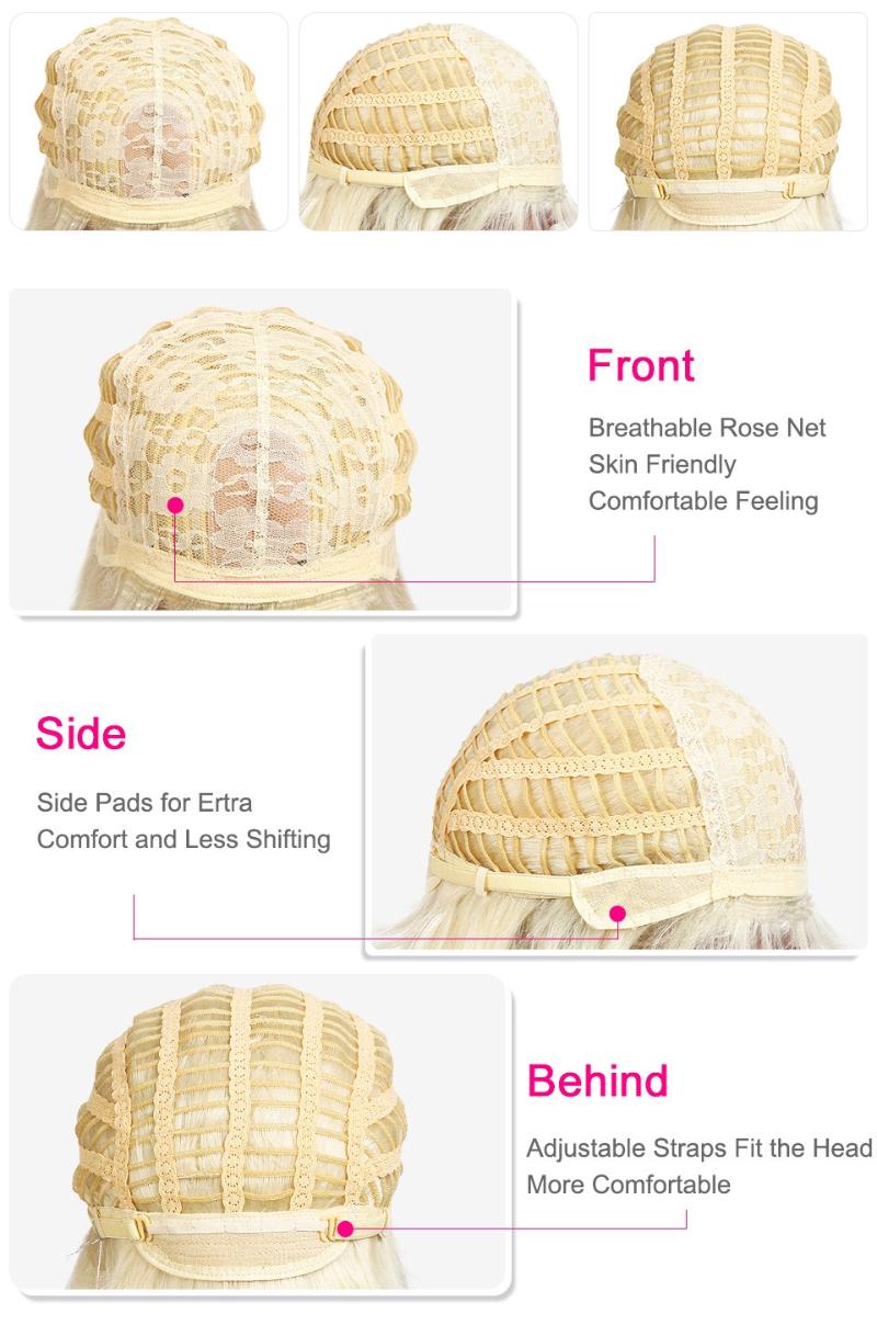 Synthetic Wigs DaiQi Straight Short Bob Wig With Bangs 12 Inches For Women Brown Ombre Blue Purple Pink Cosplay Daily