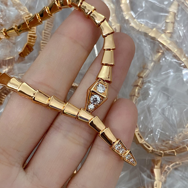 Choker New 2022 Top Brand Pure Sterling Sier Jewelry Women Rose Gold Snake Dia Pendant Necklace Lovely Fine Quality