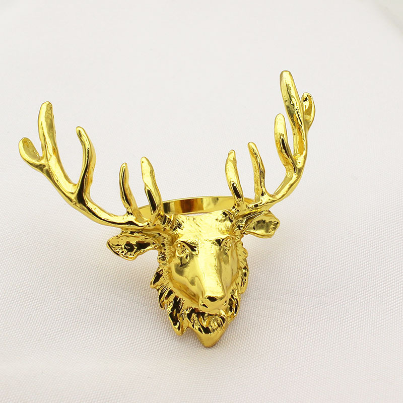 Christmas Napkin Rings Deer Silver Gold Napkin Holders