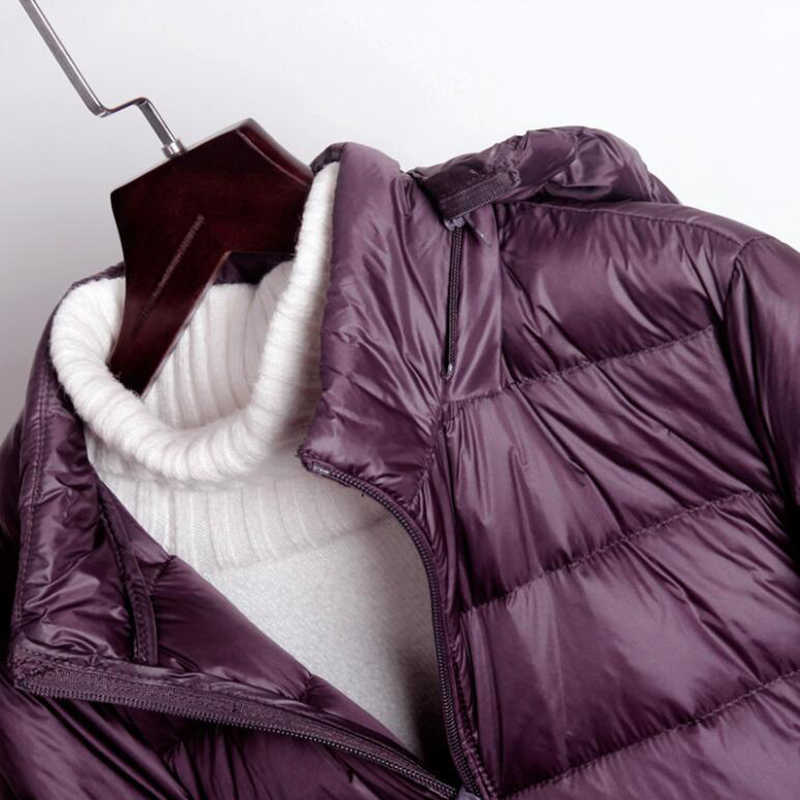 SEDUTMO Winter Womens Down Jacket Long Casual Remove Hooded Coat Puffer Slim Parka ED1289 211013