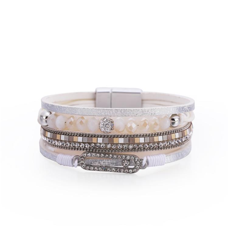Bangle ORNAPEADIA Bohemian Beaded Thin Chain Rhinestone Multilayer Broad-Bound Magnetic Clasp Bracelet Exaggerated
Bangle ORNAPEADIA Bohemian Beaded Thin Chain Rhinestone Multilayer Broad-Bound Magnetic Clasp Bracelet Exaggerated