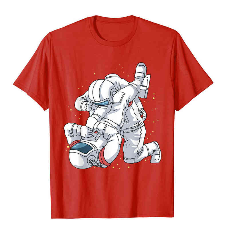 Jiu Jitsu Shirts Astronaut BJJ MMA Mens Brazilian Jujitsu T-Shirt Cotton Male Tops & Tees Slim Fit Top T-Shirts Casual Discount Y220214
