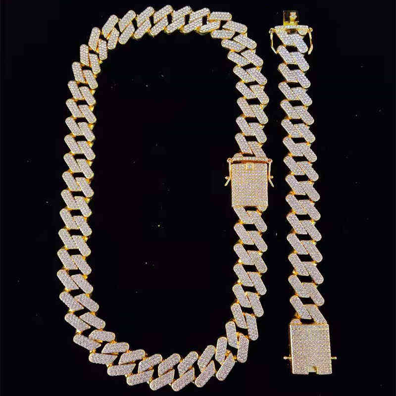 Men Hip Hop Chain Necklace 20mm heavy Rhombus Cuban Chains Iced Out Bling Necklace fashion jewelry For Gift 211123