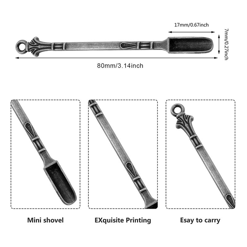 Spoons 24PCS Mini Shovel Snuff SpoonHanging Hole Spoon For Filling Vials With Salts Necklace2631098