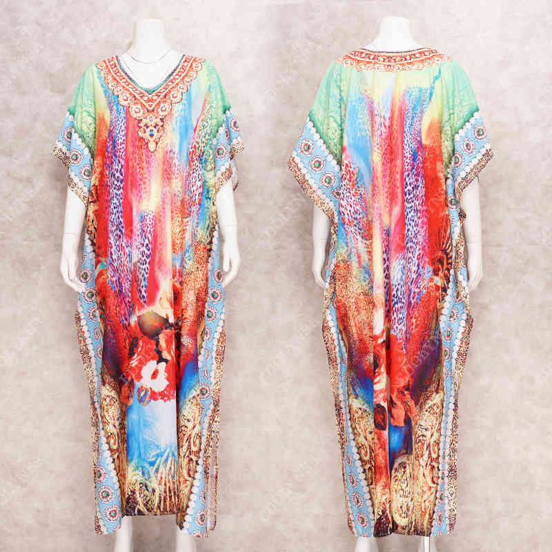 Long Polyester Beach Cover up Bathing suit for Women Pareo Swim Saida De Praia Robe Plage Dress Q1186 210420
