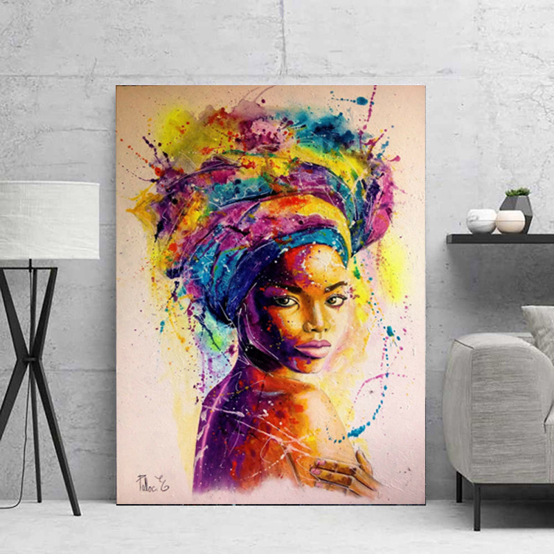 Graffiti Art Canvas Painting Colorful Girl Poster Print Wall Pictures For Living Room Vintage Art Pictures Decoration Art