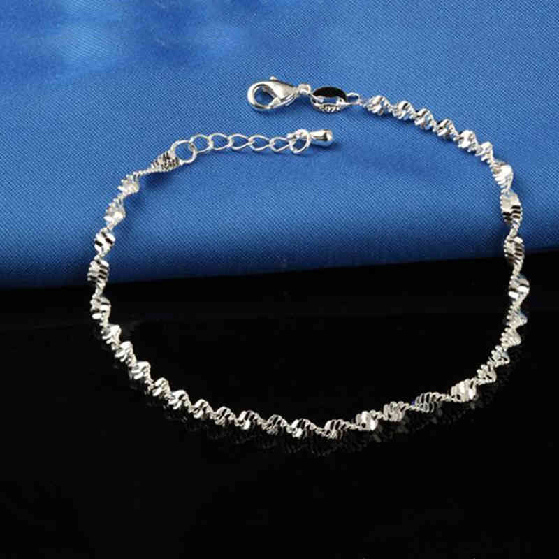 Fashion Twisted Weave Chain For Women Anklet 925 Sterling Silver Anklets Bracelet For Women Foot Jewelry Anklet On Foot 210507
