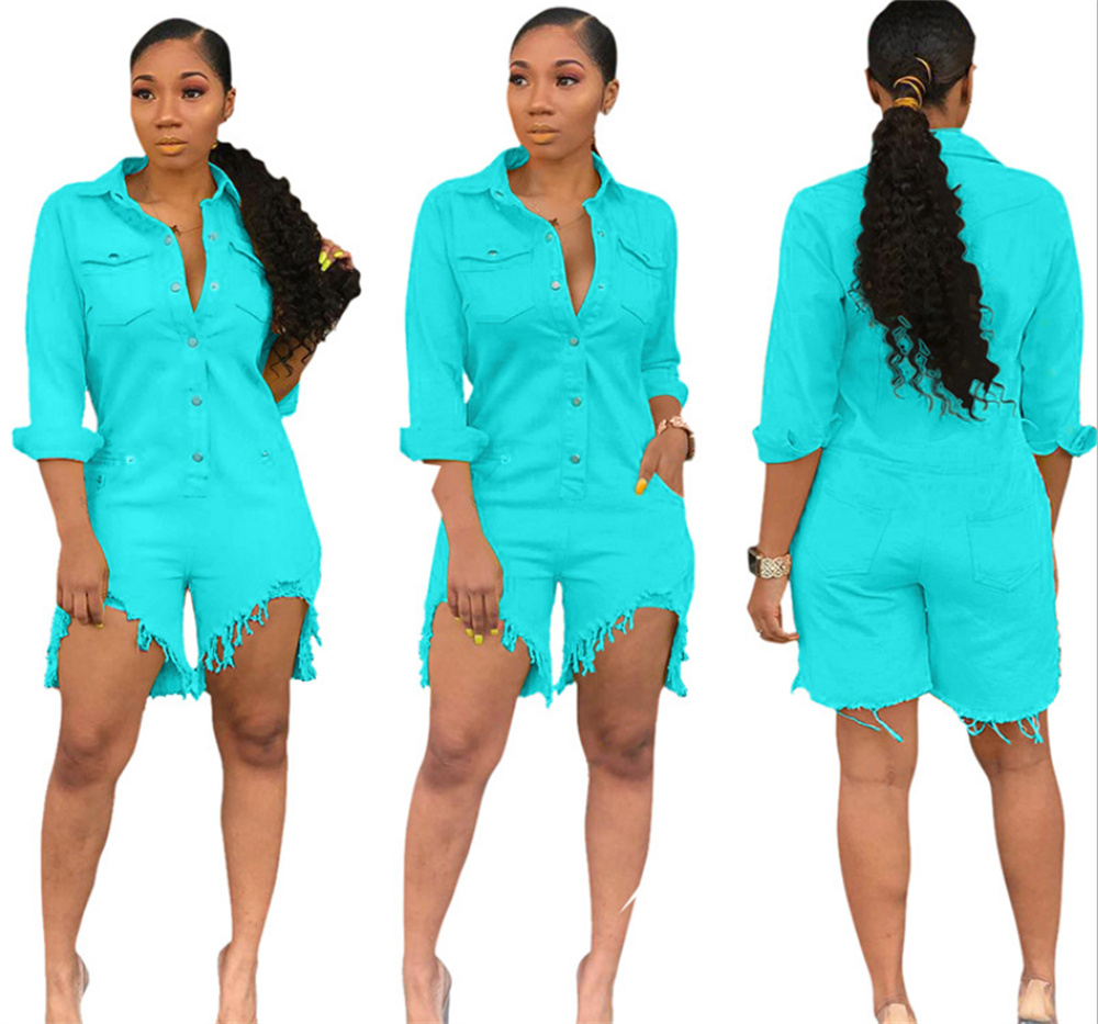 Fashion Tracksuits Women' Jumpsuits Jean Jumpsuit Ripped Skinny Shirt Shorts Rompers Suits Single Breasted Playsuits Women Denim Outdoor Outfits -3XL, White 1
Fashion Tracksuits Women' Jumpsuits Jean Jumpsuit Ripped Skinny Shirt Shorts Rompers Suits Single Breasted Playsuits Women Denim Outdoor Outfits -3XL, White 1