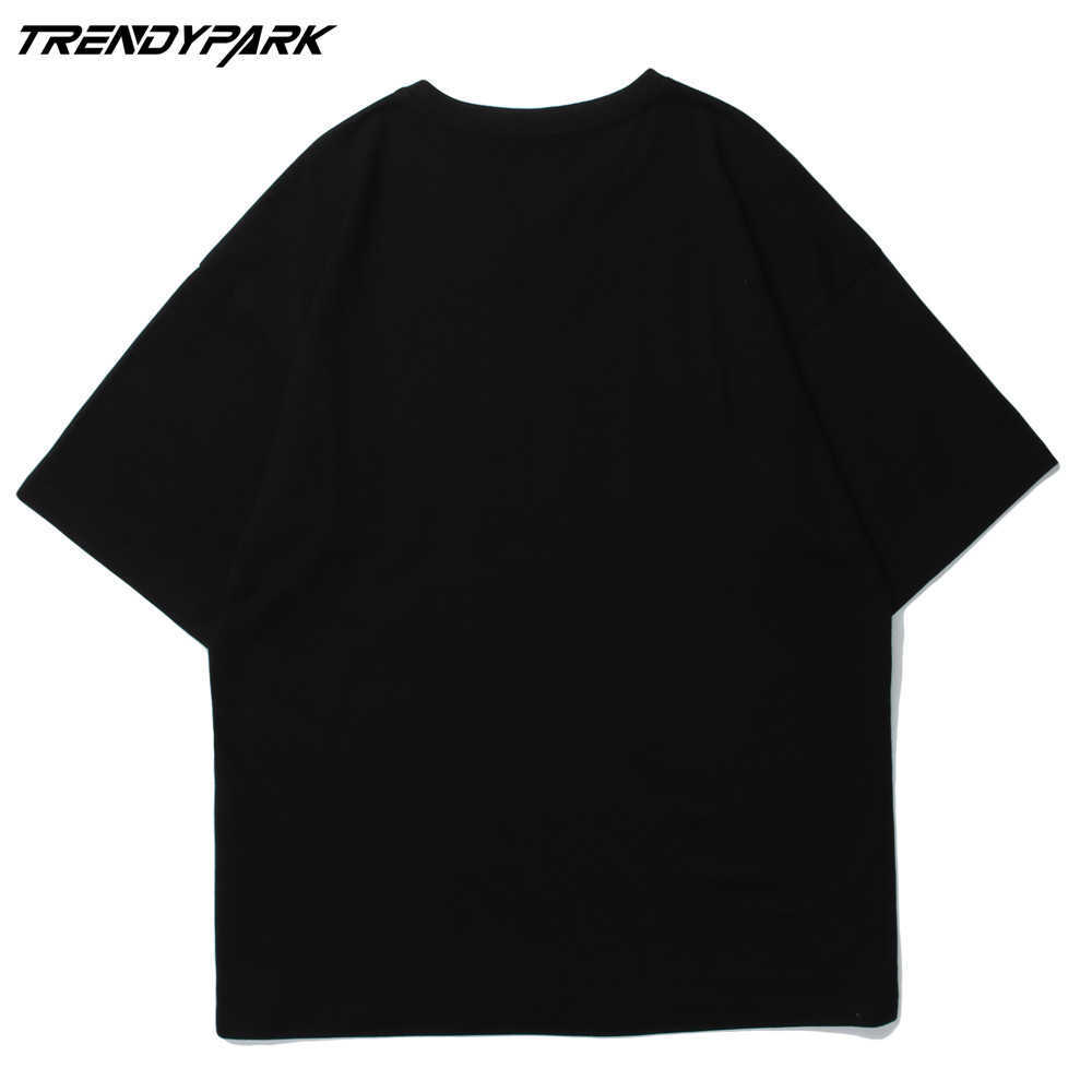 Men's T-shirt with Chain Letters Print Summer Short Sleeve Oversized Cotton Casual Harajuku Streetwear Top Tshirts Clothing Men 210601