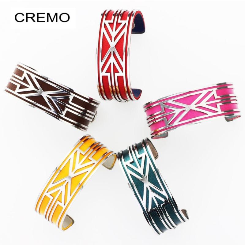 Cremo 25MM Stainless Steel Women's Bangle Arrow Graphic Cuff Replaceable Leather Bracelet Georgette, Black
Cremo 25MM Stainless Steel Women's Bangle Arrow Graphic Cuff Replaceable Leather Bracelet Georgette, Black