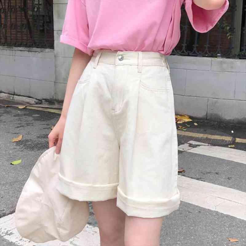 long jean summer high waist womens short white denim harajuku knee length bermuda for, White;black
long jean summer high waist womens short white denim harajuku knee length bermuda for, White;black