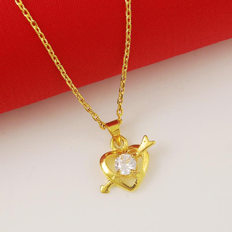 Pendant Necklaces Luxury Wedding Necklace Jewelry 24K Gold Filled Heart For Women Cupid's Sword Love
Pendant Necklaces Luxury Wedding Necklace Jewelry 24K Gold Filled Heart For Women Cupid's Sword Love