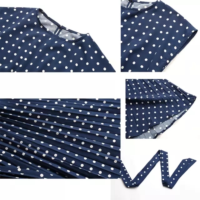 Summer Beach Woman Dress Fashion Print Polka Dot Casual Pleated Midi Dresses For Women Vacation Elegant Ladies Sundress 210409