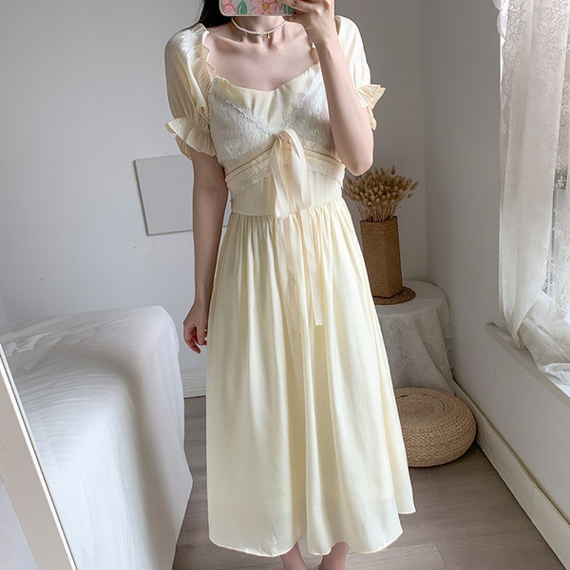 Women Dress Summer Elegant Korean Sweet Girls Bowknot Female Puff Sleeve High Waist Slim Party Dress Vestido De Mujer 210518, Photo color
Women Dress Summer Elegant Korean Sweet Girls Bowknot Female Puff Sleeve High Waist Slim Party Dress Vestido De Mujer 210518, Photo color