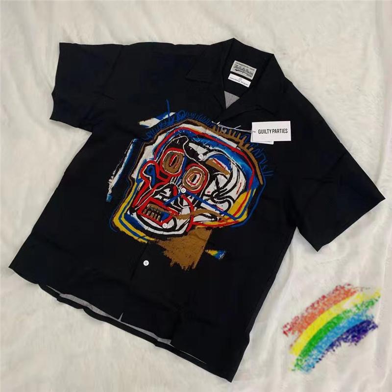 Men's Casual Shirts Black WACKO MARIA Shirt Men Women 1:1 High Quality Hawaii Top Tees, White;black
Men's Casual Shirts Black WACKO MARIA Shirt Men Women 1:1 High Quality Hawaii Top Tees, White;black