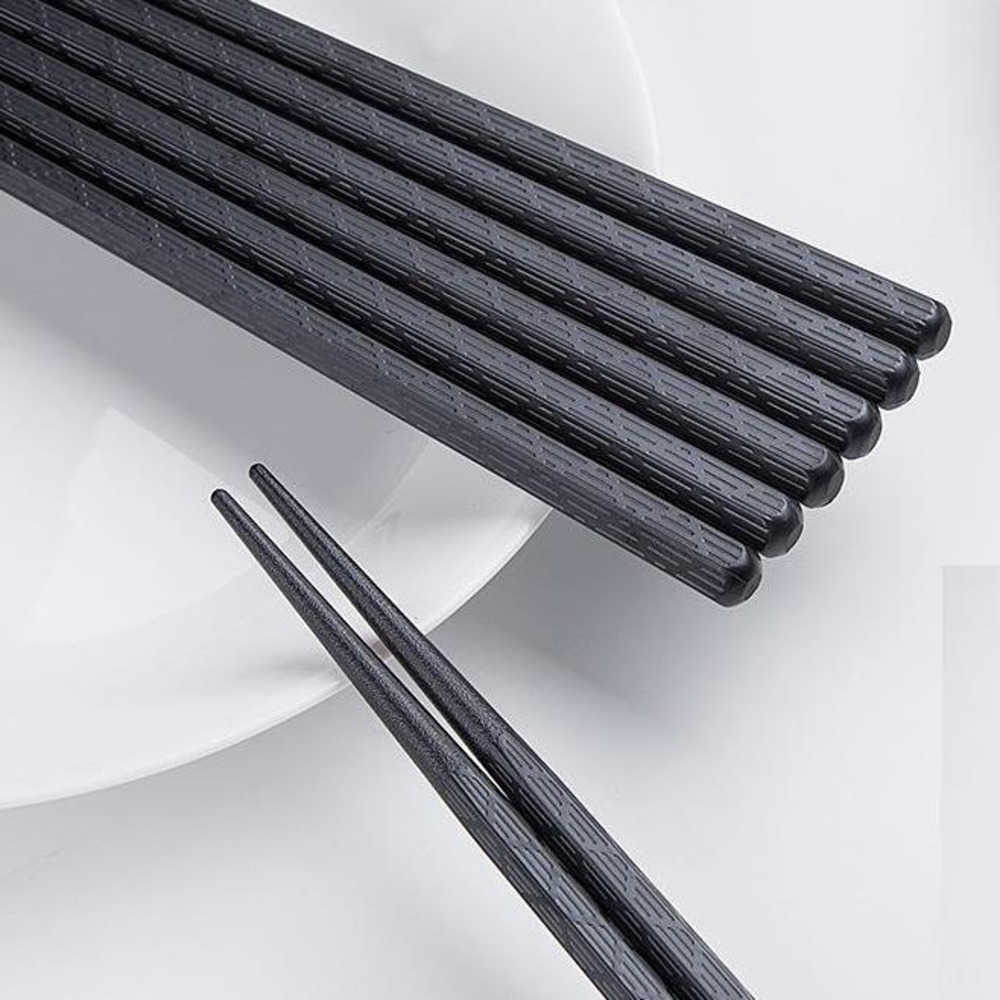 500Pairs Black Chopstick Restaurant Durable Japanese Chopstick Sushi Black Alloy Chopstick Chinese Food Bulk Sale