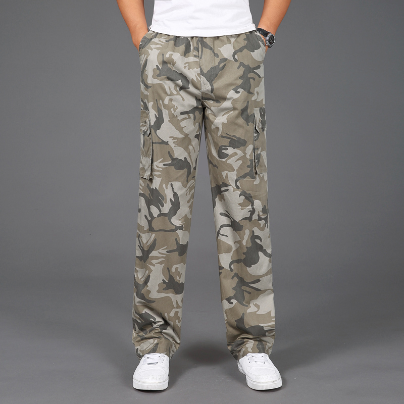 Clothing Men Plus Size 4XL 5XL Camo Pants Casual Long Male Loose Straight Trouser Big Yard Work Camouflage 210518
