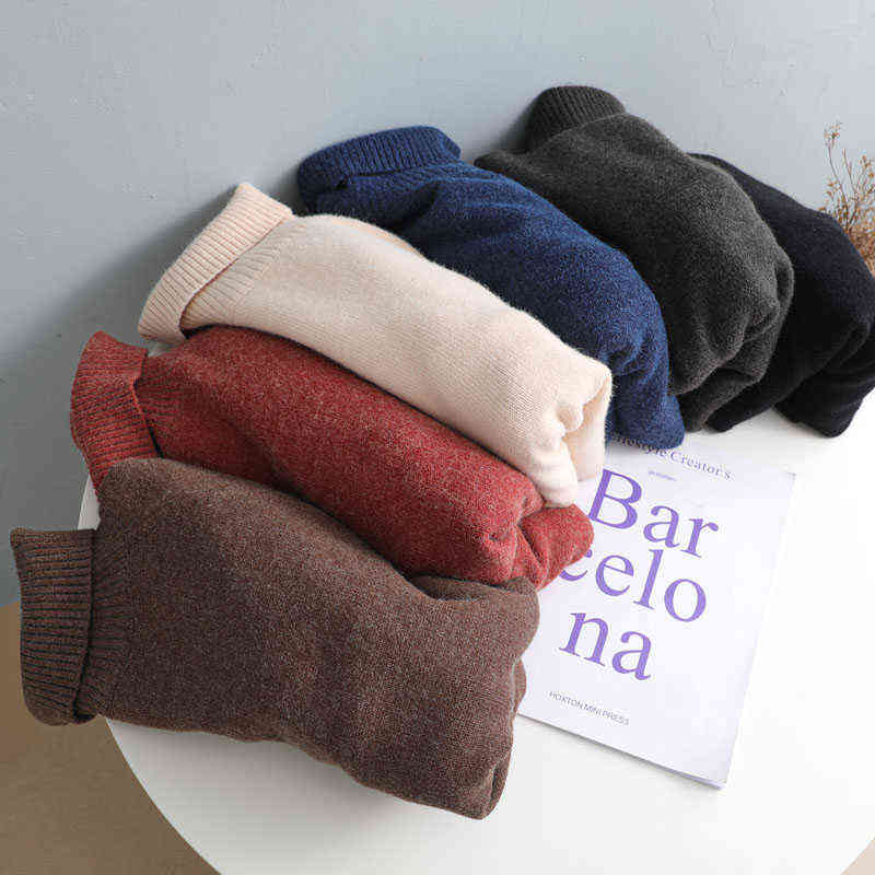 YYGegew cashmere autumn winter thick Sweater Pullover women long sleeve oversize high-Neck basic chic knit sweater top 211109