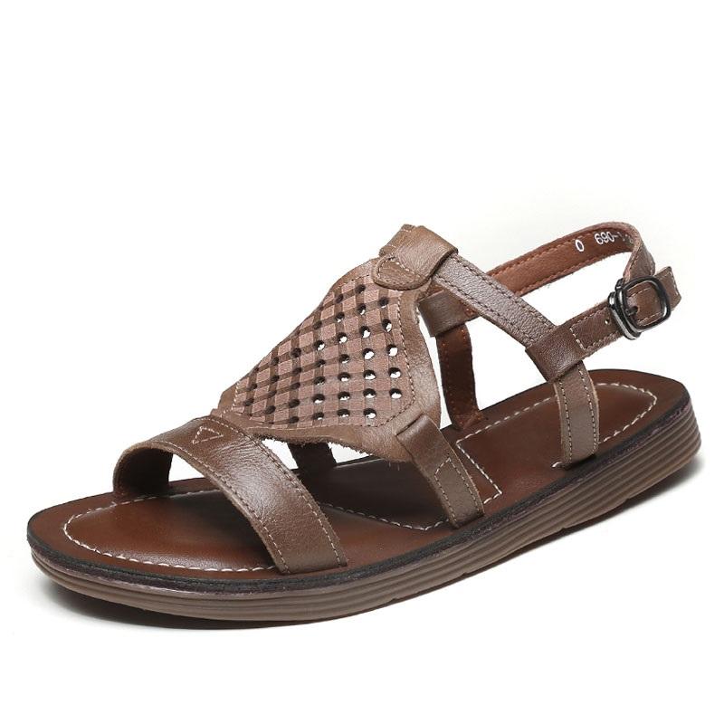 Sandals Retro Handmade Flat Women Summer Breathable Genuine Leather Shoes 2021 Slingback Soft Bottom Buckle Casual Beach, Khaki
Sandals Retro Handmade Flat Women Summer Breathable Genuine Leather Shoes 2021 Slingback Soft Bottom Buckle Casual Beach, Khaki