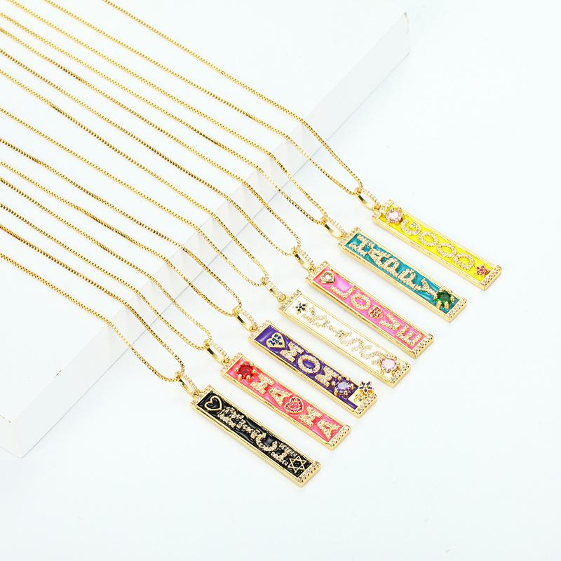 Pendant Necklaces Daihe Fashion Gold Plated Enamel Letters Love Necklace Mom Good Lucky Colorful 3A Zircon Copper Women Jewelry
Pendant Necklaces Daihe Fashion Gold Plated Enamel Letters Love Necklace Mom Good Lucky Colorful 3A Zircon Copper Women Jewelry