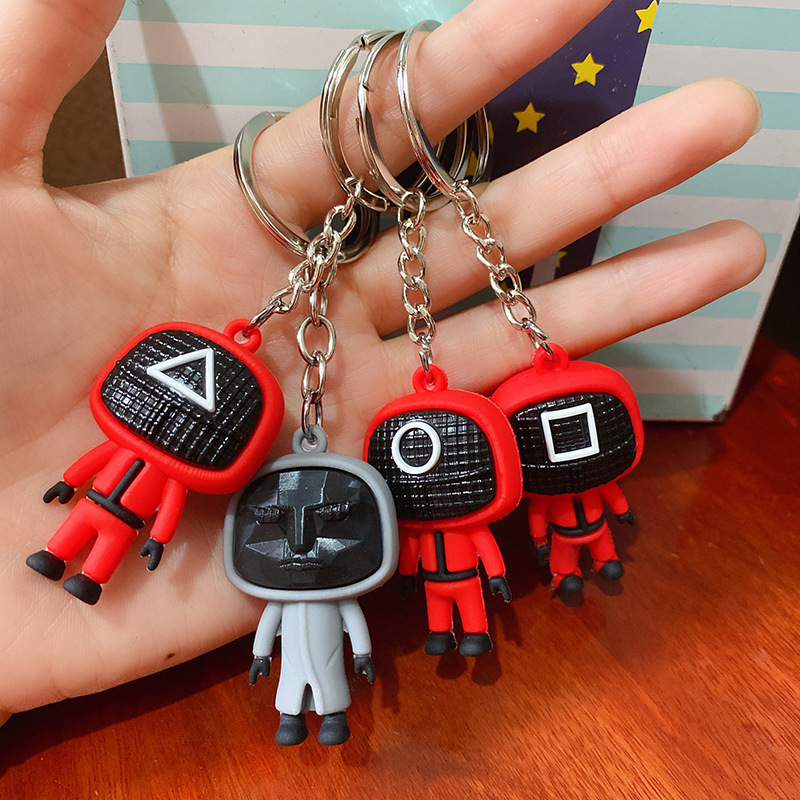 TV Squid Game Key Chains Rings Popular Toys Anime Surrounding Wooden People Pontang 3D Cartoon Black Face Doll Silicone Keychains Red Mask Man Pendant Car Keys Holder
TV Squid Game Key Chains Rings Popular Toys Anime Surrounding Wooden People Pontang 3D Cartoon Black Face Doll Silicone Keychains Red Mask Man Pendant Car Keys Holder