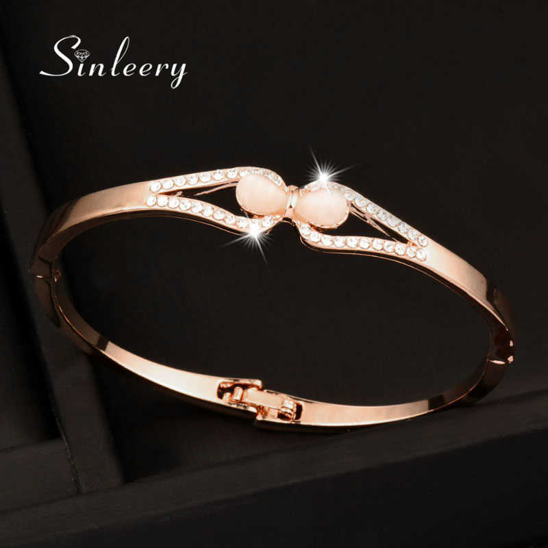 Sinleery Charm Rose Gold Silver Color Opal Bow Bowknot Bangle Bracelet Cuff for Women Party Jewelry Birthday Gifts Sl050 Sso Q0719
Sinleery Charm Rose Gold Silver Color Opal Bow Bowknot Bangle Bracelet Cuff for Women Party Jewelry Birthday Gifts Sl050 Sso Q0719