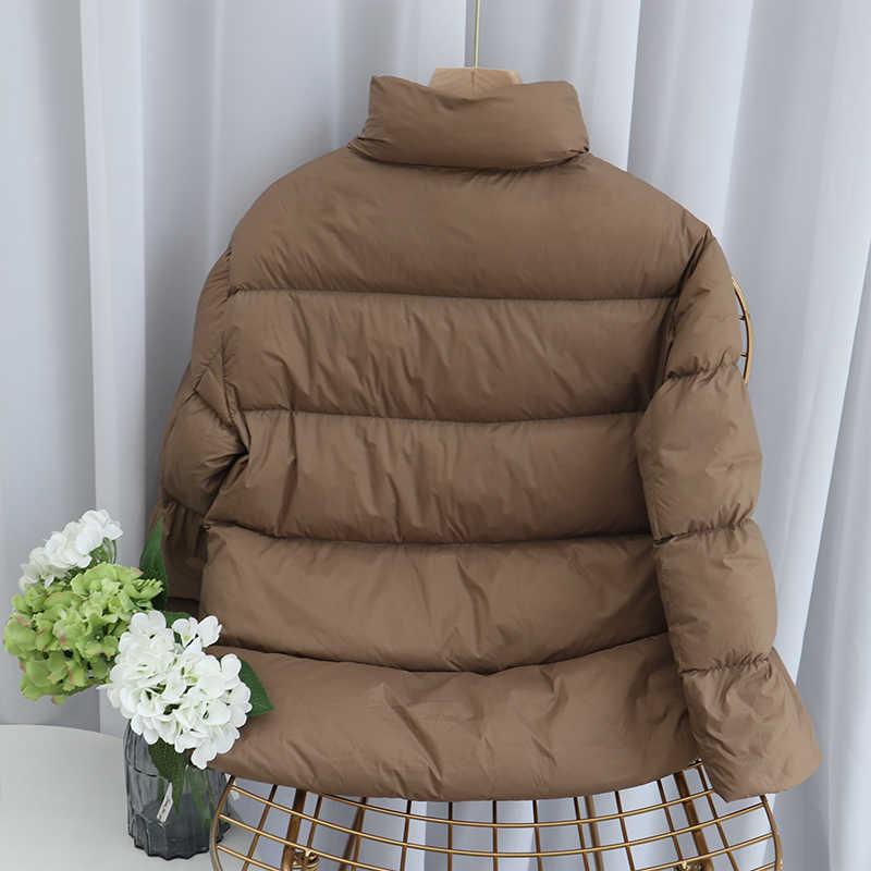 Schinteon Light Down Jacket Stand Collar 90% White Duck Down Coat Casual Loose Winter Outwear High Quality 8 Colors 210819