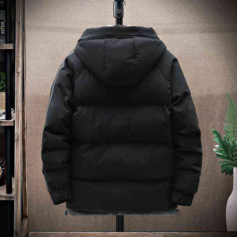 Men's Jacket Winter Cotton Harajuku Padded Hooded Thick Warm Outwear Casual Men M-5XL Chaqueta De Algodn Para Hombre 211214Z