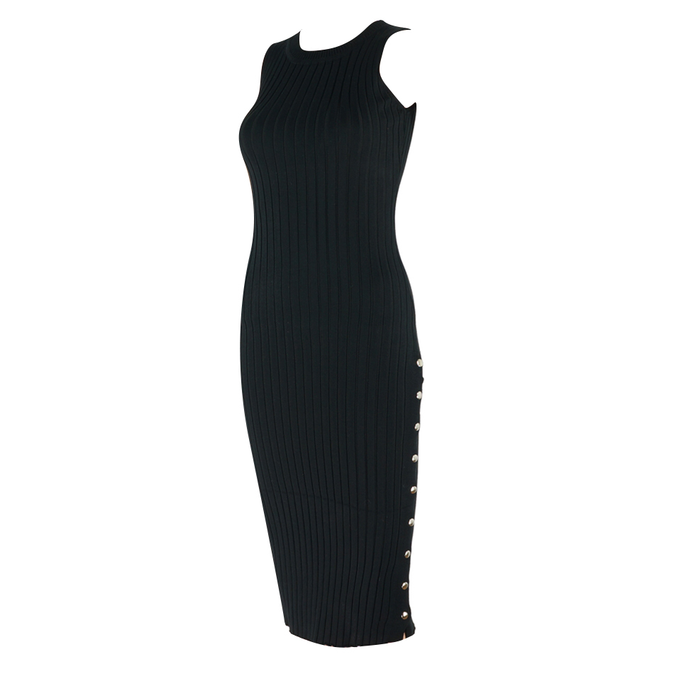 Summer Women Black Bodycon Dress Sexy Tank Sleeveless Grey Striped Club Celebrity Runway Party Dresses Vestidos 210423