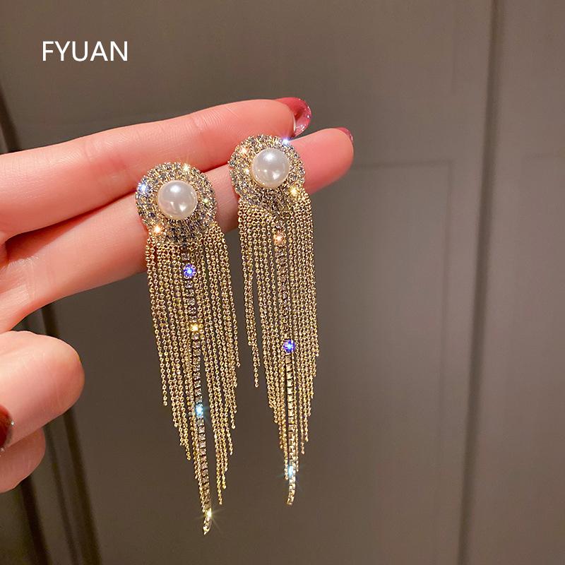 Dangle & Chandelier FYUAN Geometric Round Crystal Rhinestone Earrings For Women Bijoux Golden Long Tassel Weddings Jewelry
Dangle & Chandelier FYUAN Geometric Round Crystal Rhinestone Earrings For Women Bijoux Golden Long Tassel Weddings Jewelry