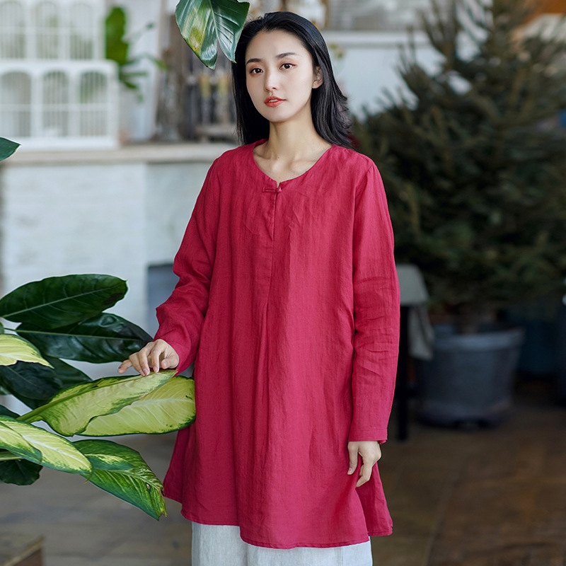 Johnature Women Ramie Solid Color T-Shirts Vintage Long Sleeve Loose Spring Chinese Style Button Pullover Long T-shirts 210521, Pink
Johnature Women Ramie Solid Color T-Shirts Vintage Long Sleeve Loose Spring Chinese Style Button Pullover Long T-shirts 210521, Pink