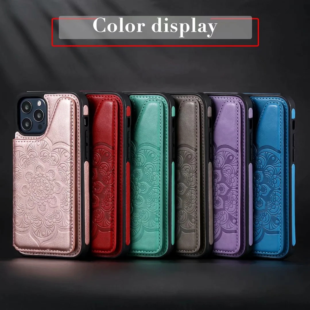 Shockproof Phone Cases for iPhone 13 12 11 Pro X XR XS Max 7 8 Plus, Mandala Embossing PU Leather Dual Buckle Kickstand Protective Case with Card Slots, Red
Shockproof Phone Cases for iPhone 13 12 11 Pro X XR XS Max 7 8 Plus, Mandala Embossing PU Leather Dual Buckle Kickstand Protective Case with Card Slots, Red