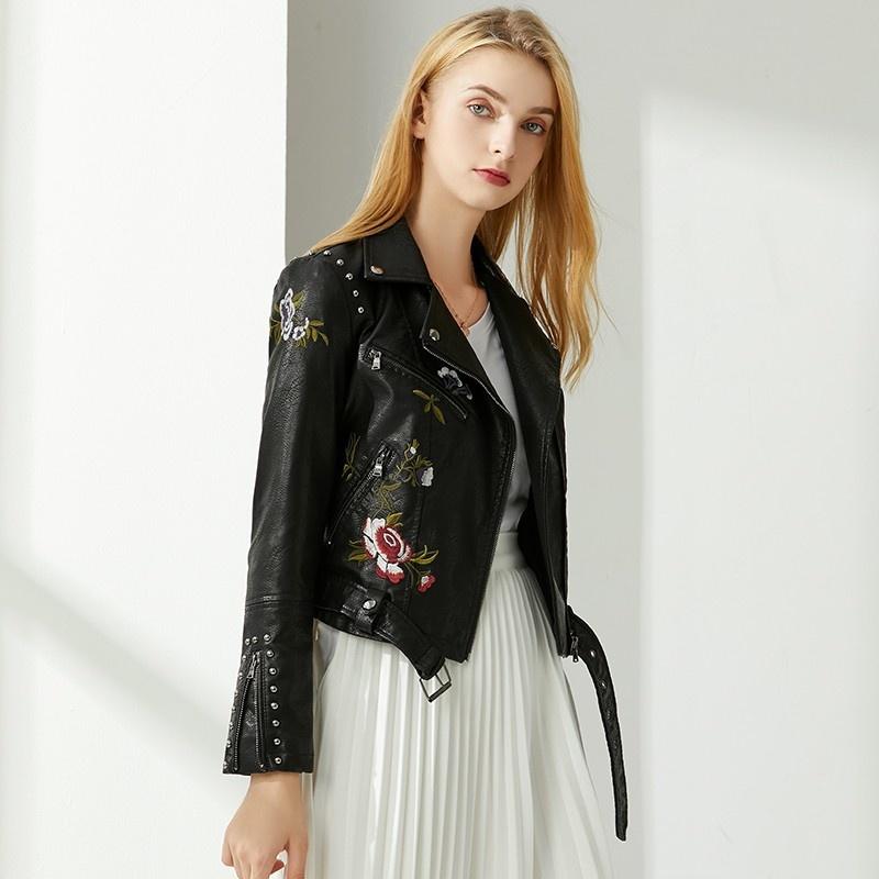 Women's Leather & Faux Winter Style Autumn Women Embroidery Floral Print Pu Jacket Punk Motorcycle Zipper Black Soft
Women's Leather & Faux Winter Style Autumn Women Embroidery Floral Print Pu Jacket Punk Motorcycle Zipper Black Soft