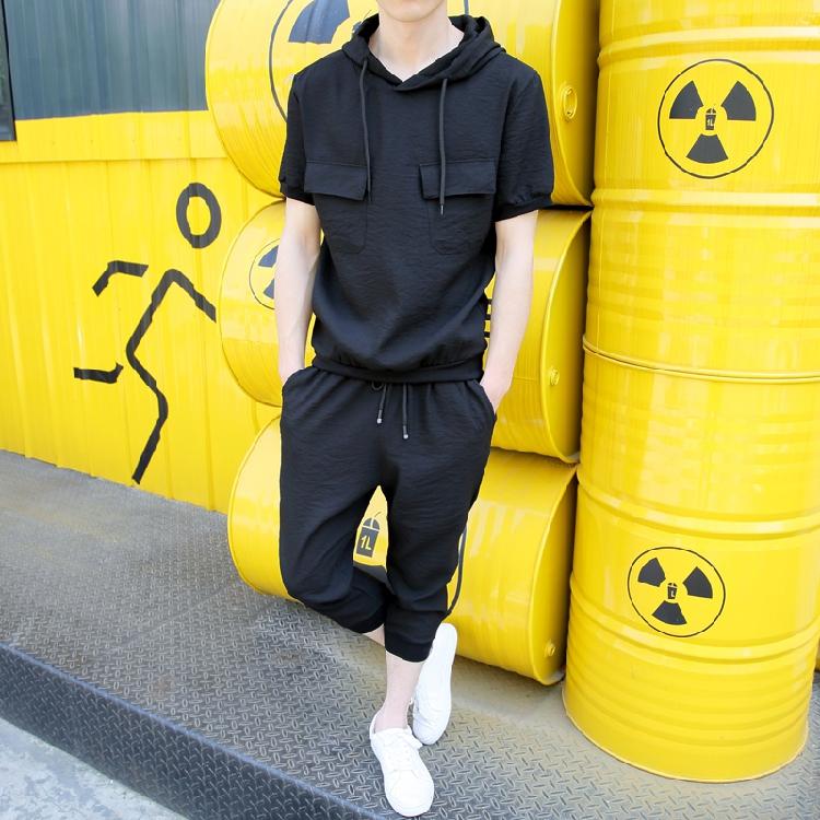 Men's Tracksuits 2pcs Mens Hooded Short Sleeves T-shirt Casual Cropped Mid-calf Pants Trousers Set S78, Gray
Men's Tracksuits 2pcs Mens Hooded Short Sleeves T-shirt Casual Cropped Mid-calf Pants Trousers Set S78, Gray