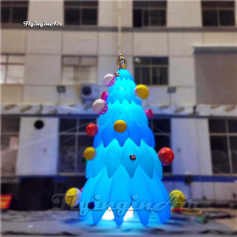 Personalized New Year Decorations 7m Blue Outdoor Simulated Inflatable Christmas Tree With Ornaments For Yard Winter Decoration
