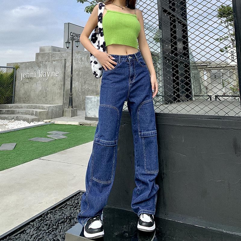 women's jeans street fashion mid-seam splice women indie aesthetics mid waist straight pant 2021 spring autumn vintage y2k trousers blu, Blue
women's jeans street fashion mid-seam splice women indie aesthetics mid waist straight pant 2021 spring autumn vintage y2k trousers blu, Blue