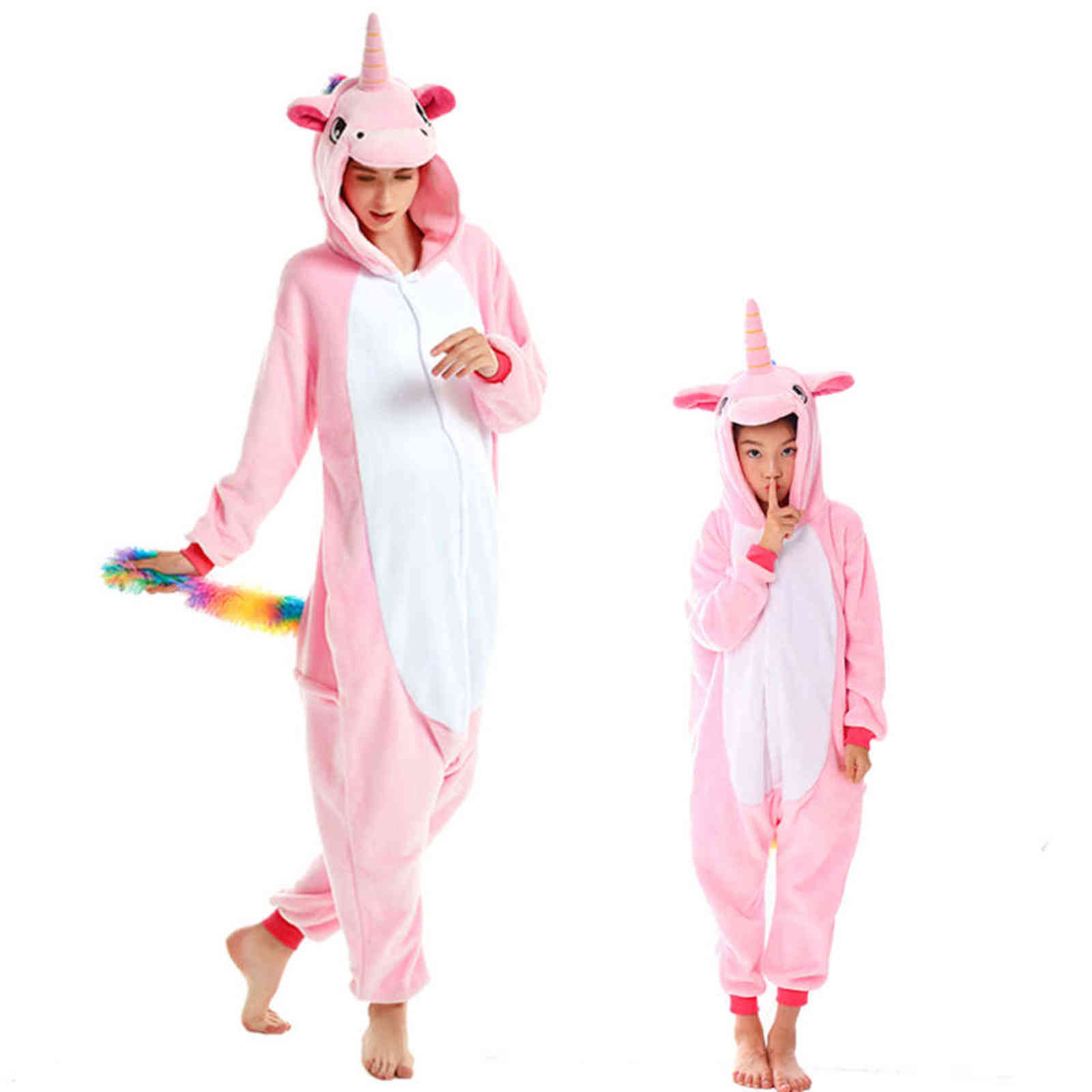 Kids Panda Pajamas Animal Sleepwear Winter Cartoon Stitch Onesies Children's Boys Girls Unicorn Flannel 211130