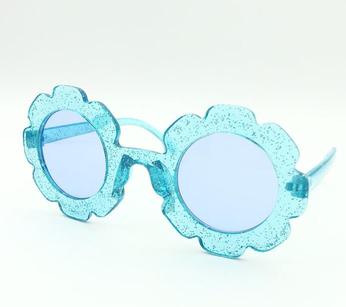2021 Sun Flower Kids Sunglasses Cute Round Shape Baby Sunglass sparkling Bling Flowers Children Eyeglasses M024 Z260305