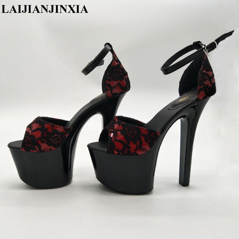 Black /RED Shoes For Women Sandals High Heels Pole Dancing Sexy Fashion Buckle Strap 17 CM Heel
Black /RED Shoes For Women Sandals High Heels Pole Dancing Sexy Fashion Buckle Strap 17 CM Heel