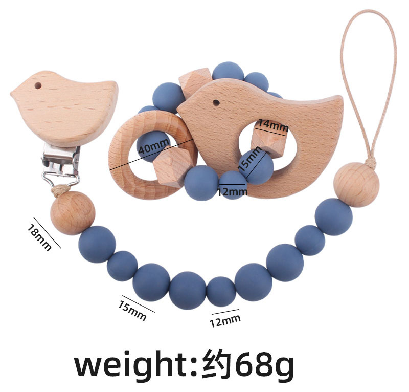 INS baby Safty Wooden Soothers & Teethers Cat Sun Star Shape Beads Ball Design Health Care Teething Training Infant Pacifier Anti-Drop Chain Set Over 