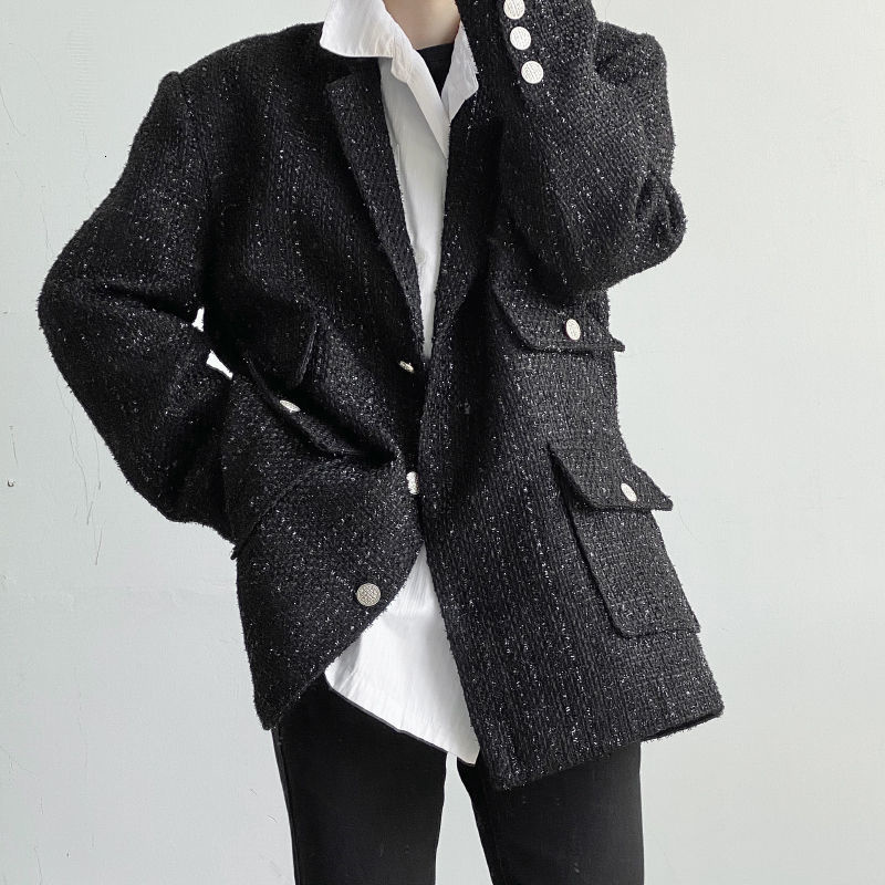 Light Luxury 2021 Men's Korean Trend Single Breasted Long Sleeved Suit Coat Autumn Fashion Thick British Blazers 9Y9267, White;black
Light Luxury 2021 Men's Korean Trend Single Breasted Long Sleeved Suit Coat Autumn Fashion Thick British Blazers 9Y9267, White;black