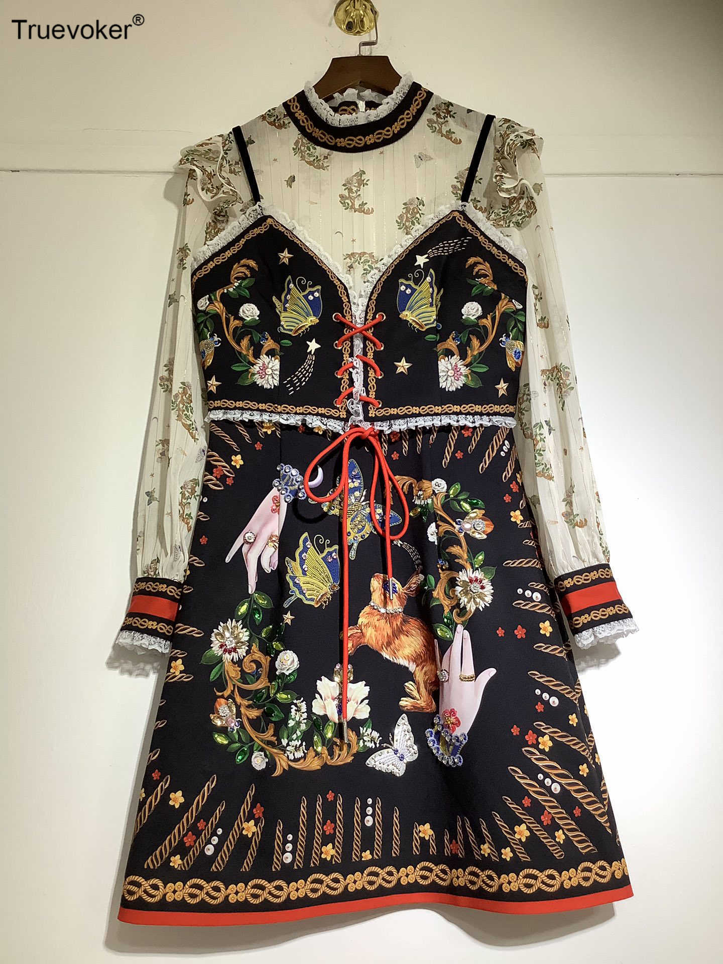 Truevoker Lady High End Runway Fashion Prom Dres Full Sleeve Print Diamond Crystal Mini Holiday 210602, Multi
Truevoker Lady High End Runway Fashion Prom Dres Full Sleeve Print Diamond Crystal Mini Holiday 210602, Multi