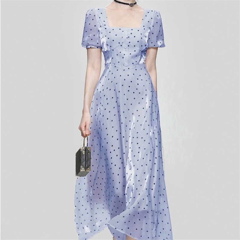 French Elegant Chiffon Polka Dot Print Party Dress Summer Women Square Collar Female Lady Office OL High Waist Slim 210519, Photo color
French Elegant Chiffon Polka Dot Print Party Dress Summer Women Square Collar Female Lady Office OL High Waist Slim 210519, Photo color