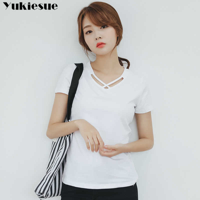Female T-shirt Women Tops Summer Cotton T-Shirts For Black White Plus Size Tshirt Short Sleeve T Shirts 210608