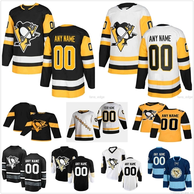 96 Custom Men Women Kids 2021 Reverse Retro Pittsburgh Penguins Patric Hornqvist Sam Lafferty Teddy Blueger Tristan Jarry Yannick Weber Jersey