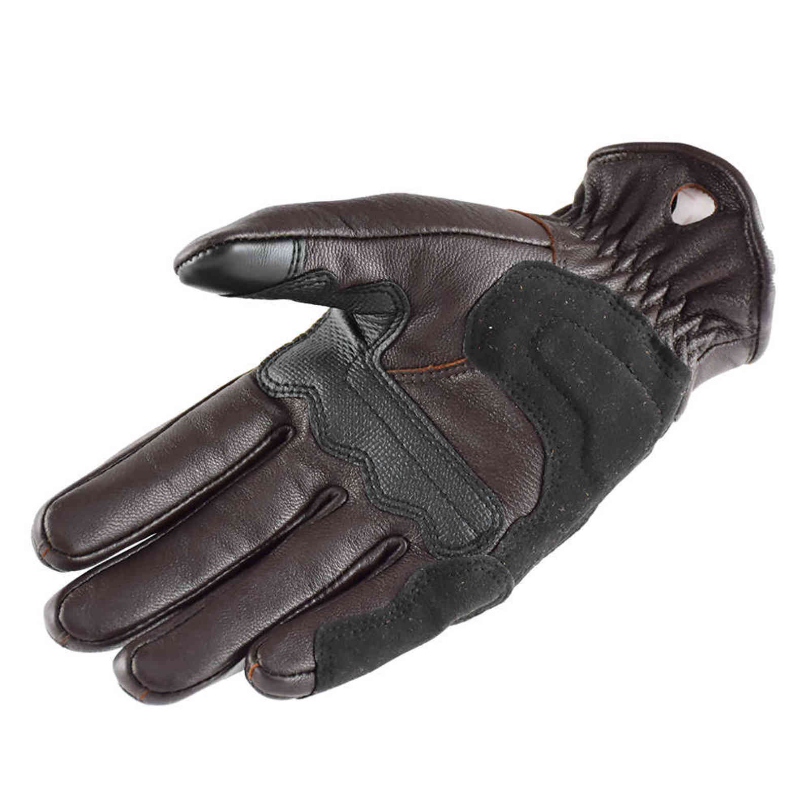 80s Retro Motorcycle Riding Gloves Leather Anti-drop &Wear-resistant Motocross Full Finger Real Moto Men 211124